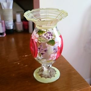 Glass painted vase